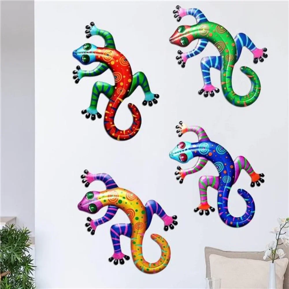 Metal Lizard Wall Decor Colorful - 6